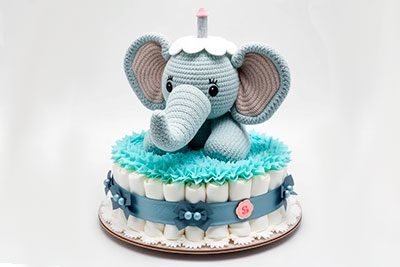Pastel de pañales de elefante