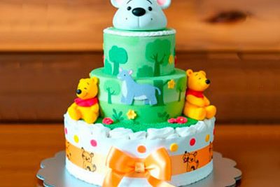 Pastel de pañales de Winnie Pooh